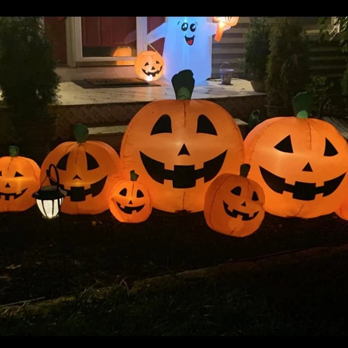 Inflatable Pumpkin Jack-O'-Lantern Quick-Inflate Weather-Resistant
