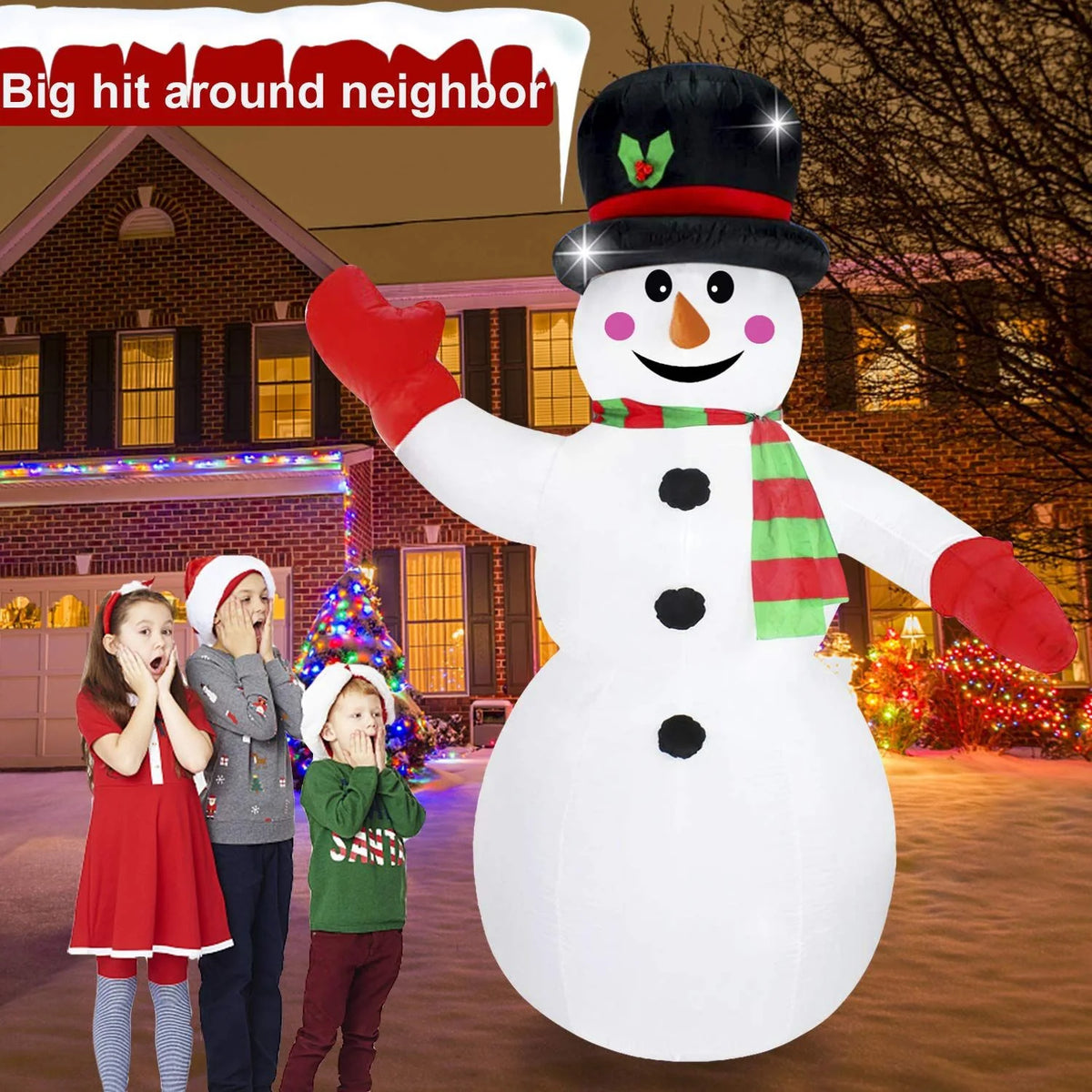 Inflatable Snowman Quick-Setup Weather-Resistant