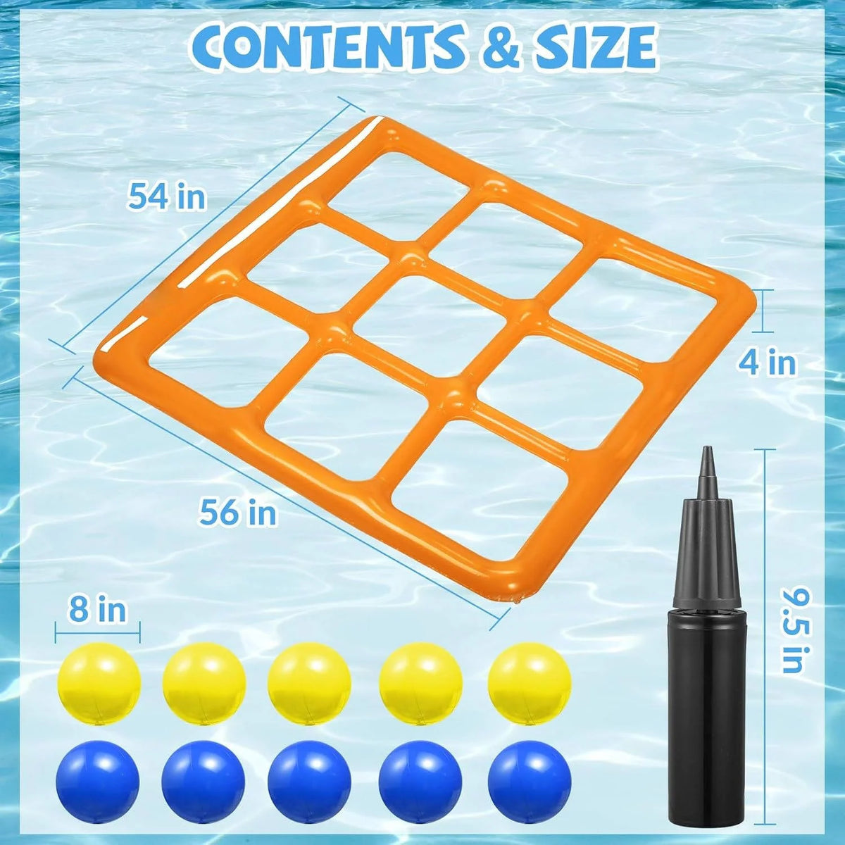 Inflatable Tic Tac Toe Pool Game Large Board