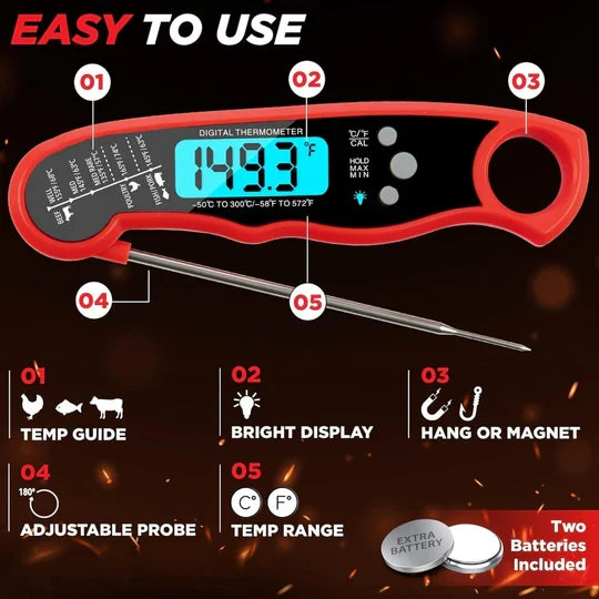 Instant-Read Thermometer 3-Second Read Water-Resistant
