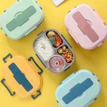 Insulated Lunch Box Multi-Compartment Snap-Closure Leak-Resistant