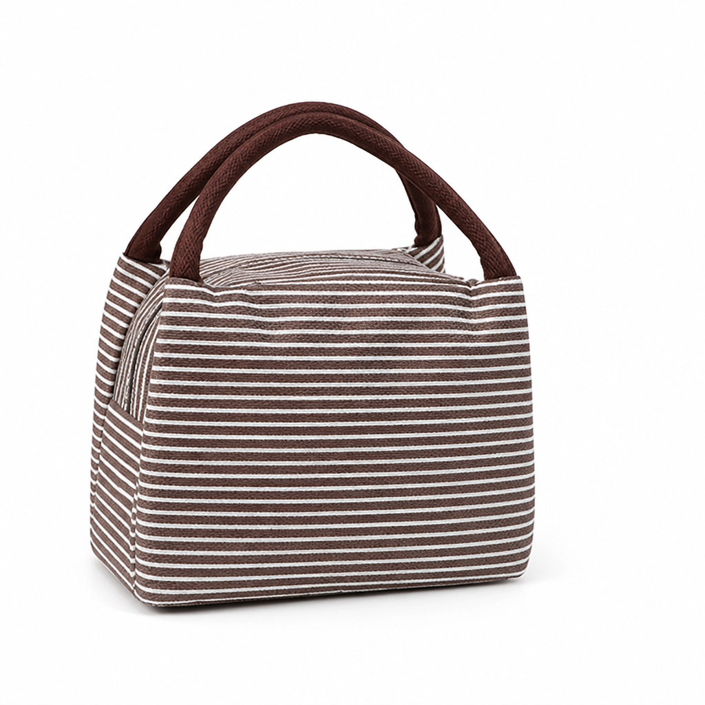 Insulated Striped Lunch Bag (Sturdy Handles)
