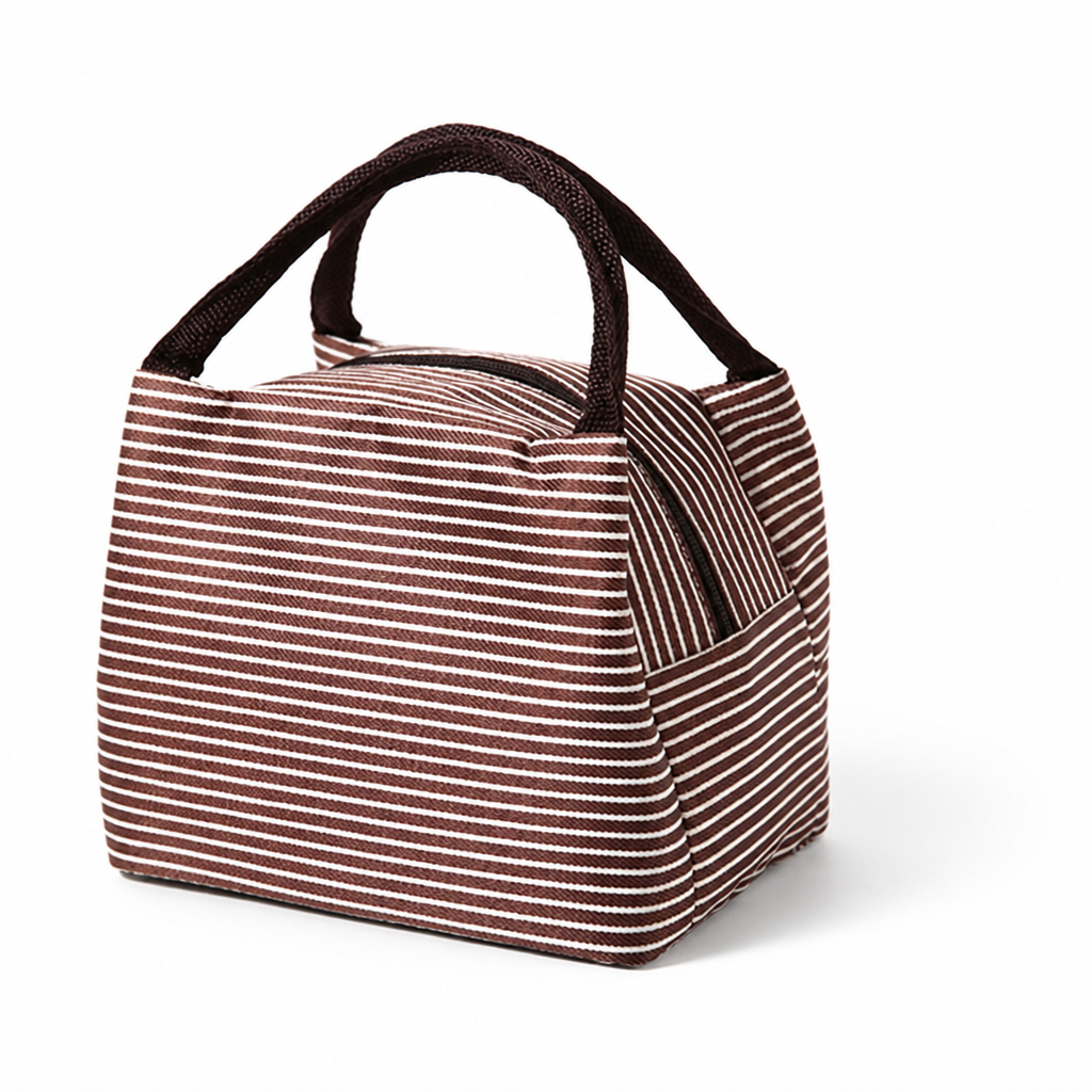Insulated Striped Lunch Bag (Sturdy Handles)