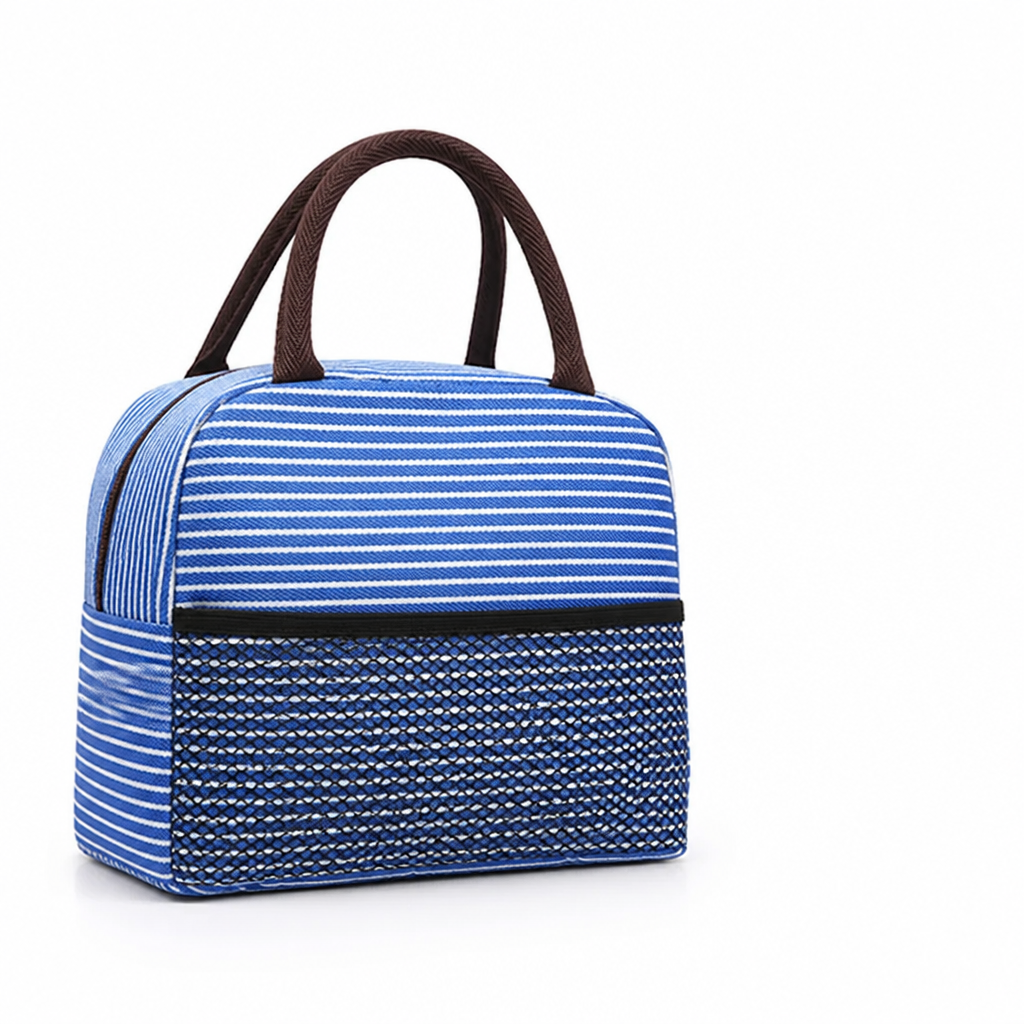 Insulated Striped Lunch Bag (Sturdy Handles)