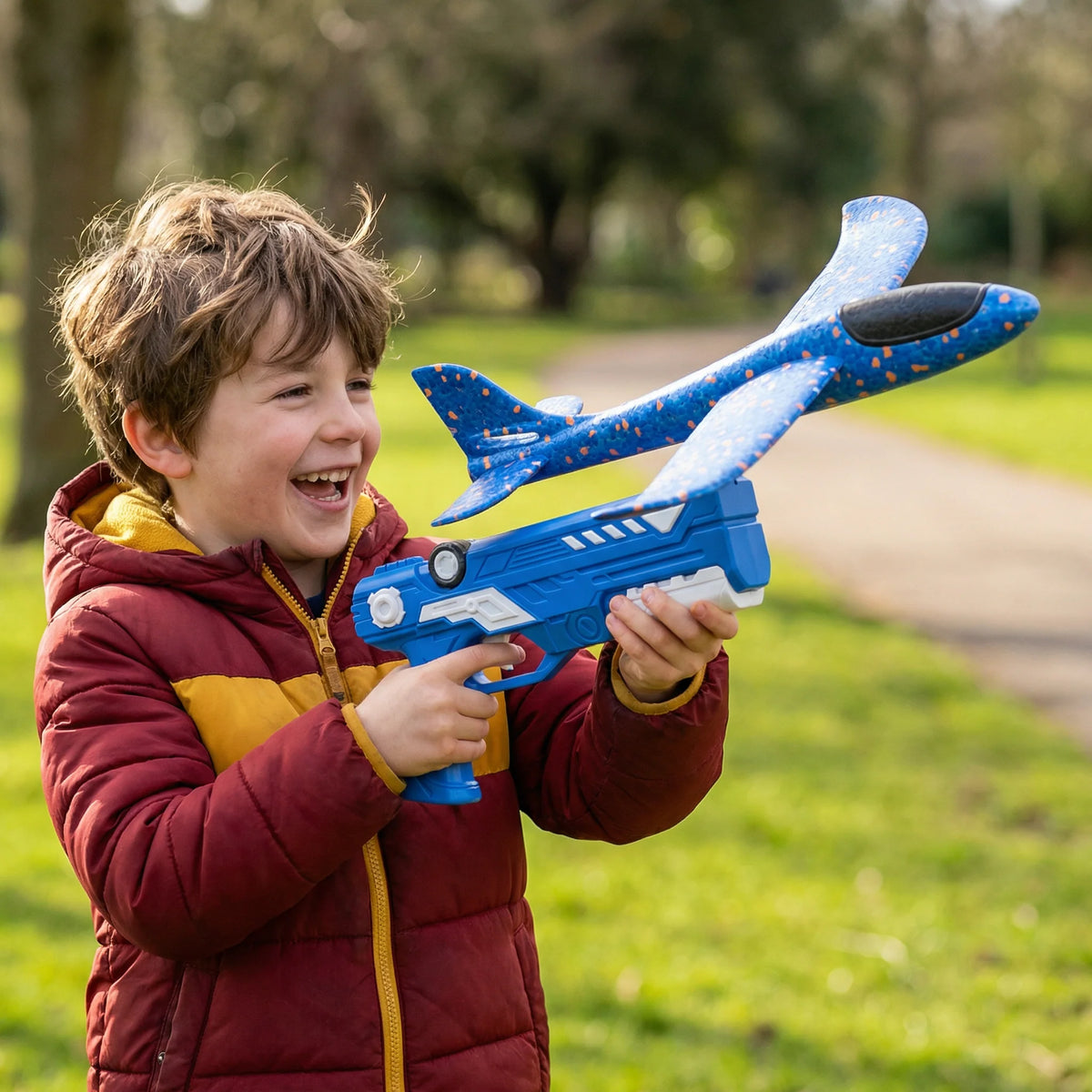 Interactive Flying Toy Launcher Glides Back No Batteries