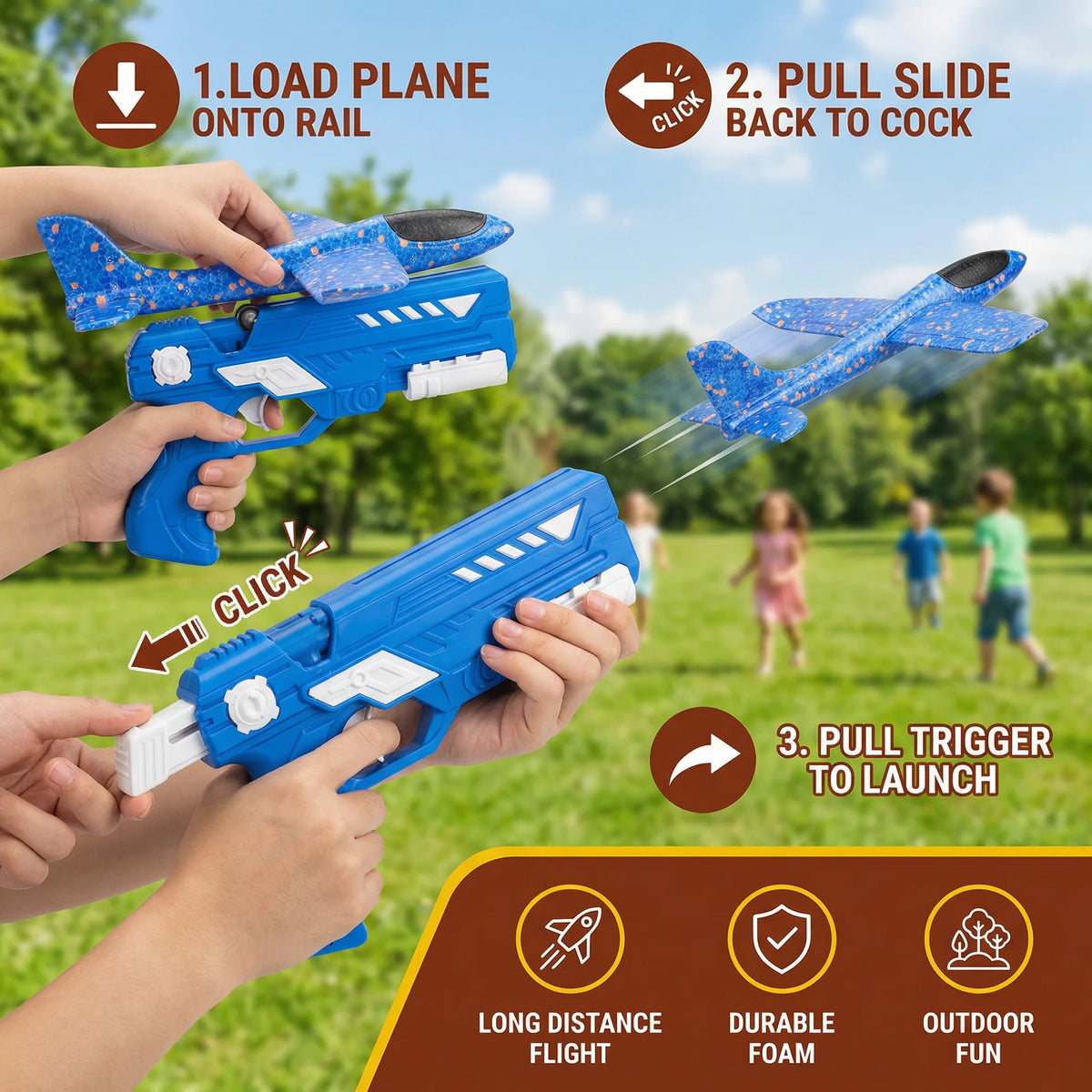 Interactive Flying Toy Launcher Glides Back No Batteries