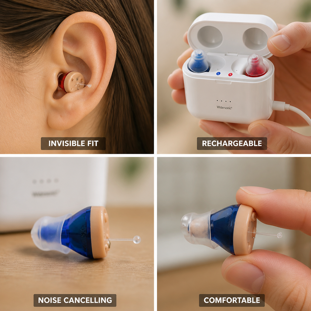 Invisible Rechargeable Noise-Cancelling Hearing Aids