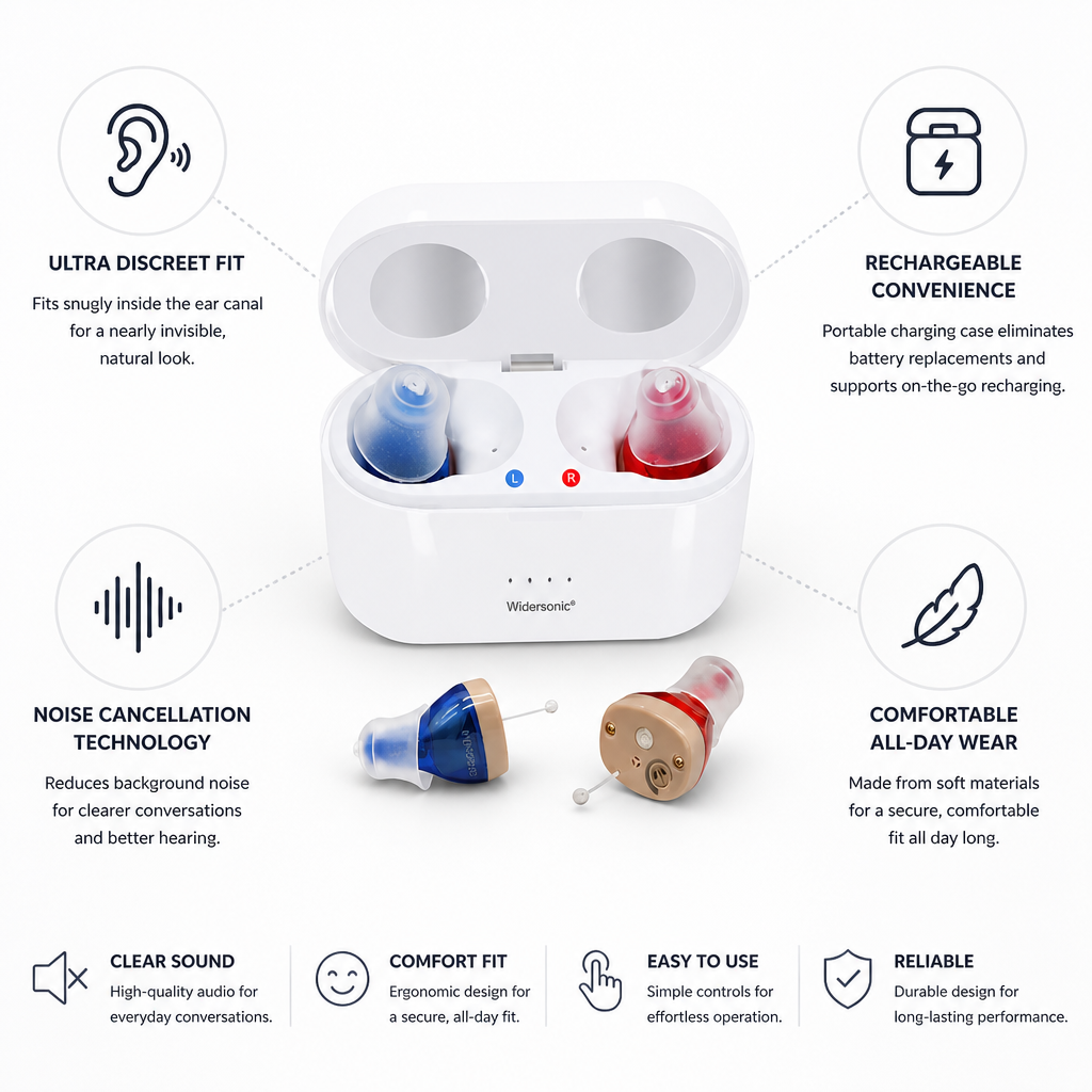 Invisible Rechargeable Noise-Cancelling Hearing Aids