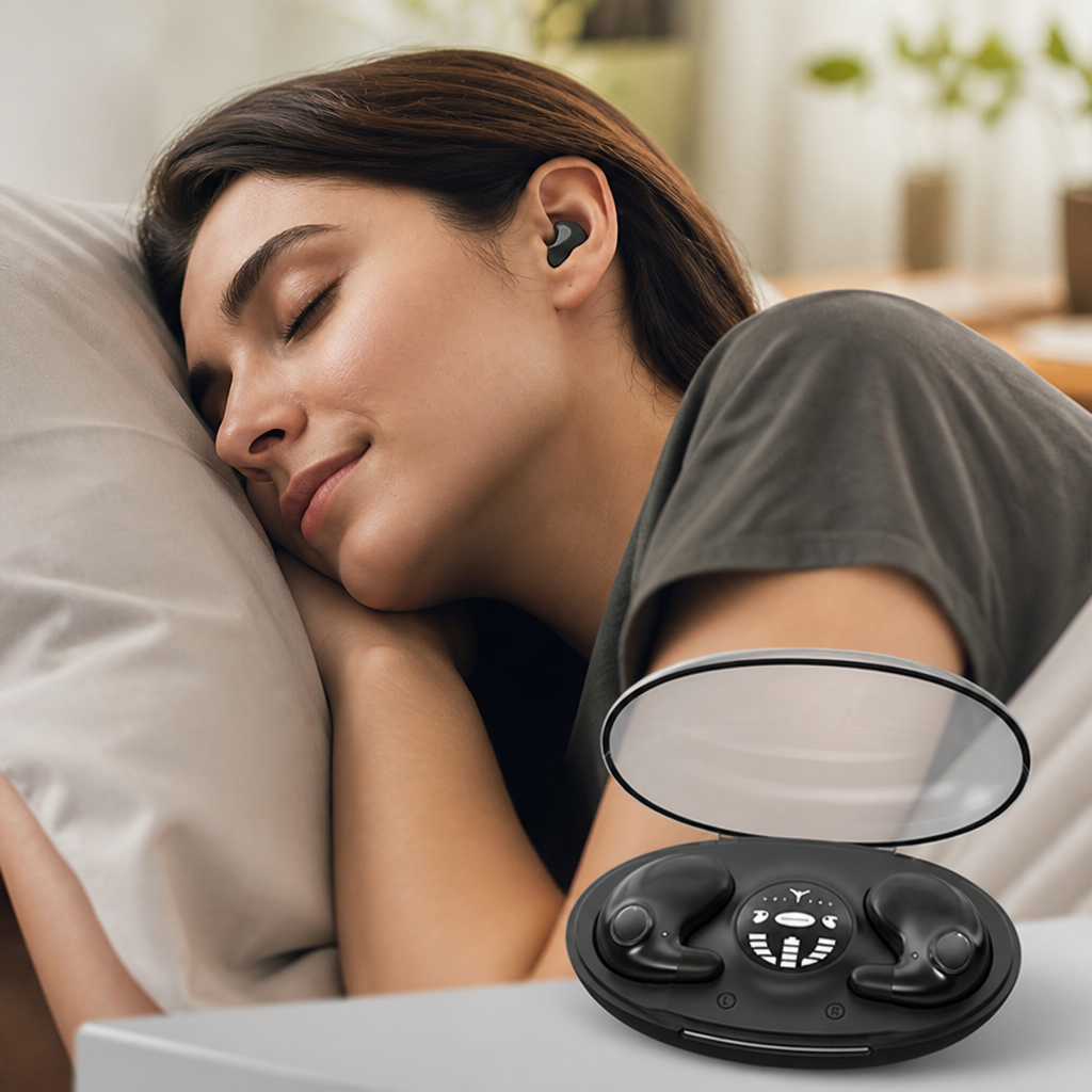 Invisible Wireless Noise-Cancelling Sleep Headphones