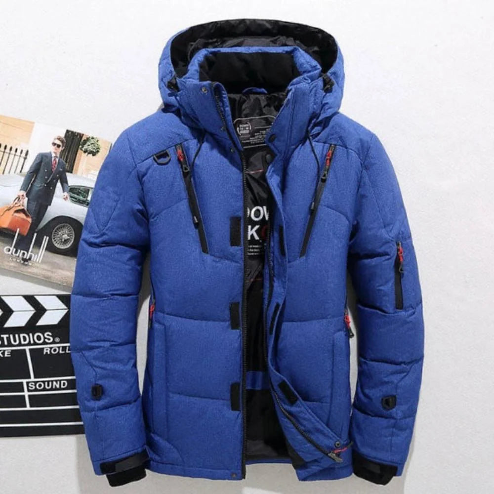 Jacket Duck Down Insulated Polyester Shell Removable Hood