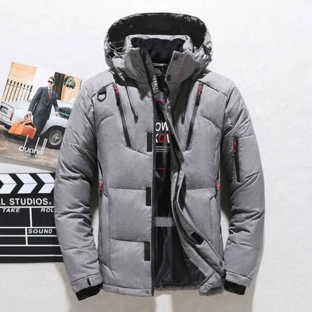 Jacket Duck Down Insulated Polyester Shell Removable Hood