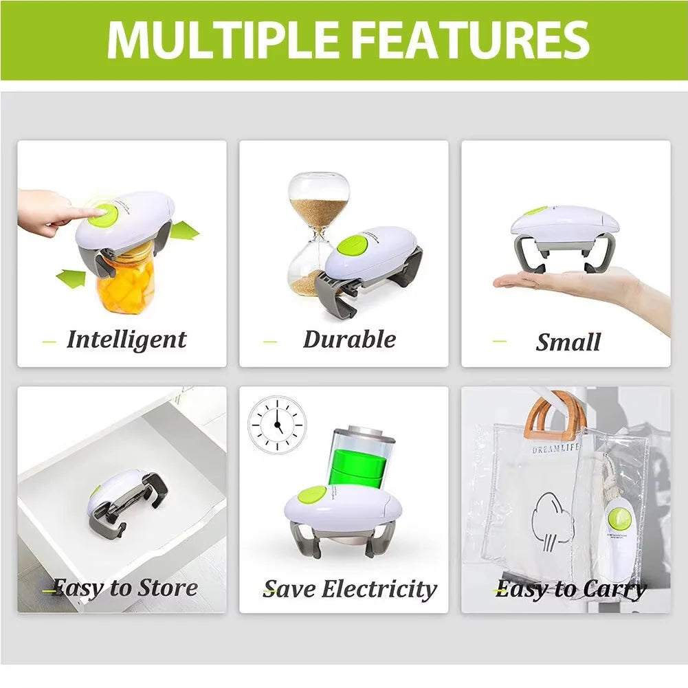 Jar & Can Opener Battery-Powered One-Button