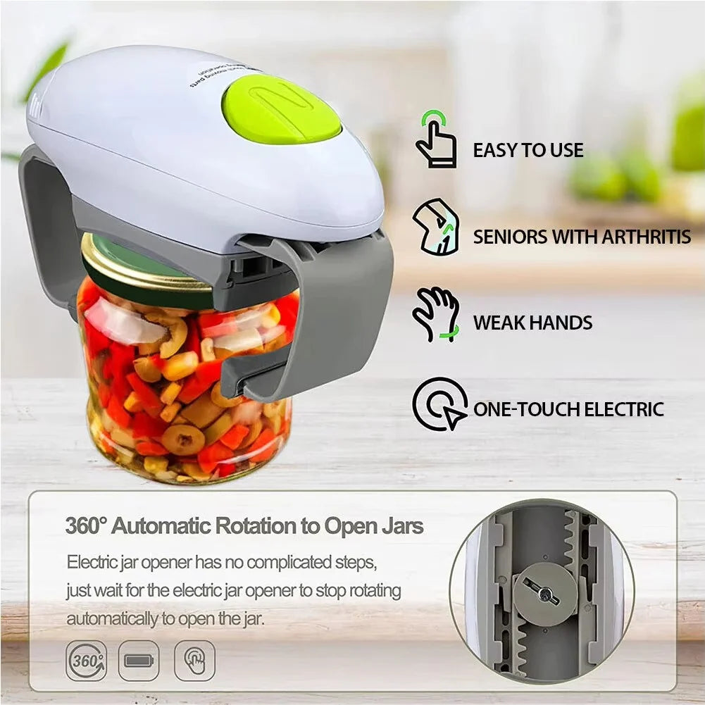 Jar & Can Opener Battery-Powered One-Button