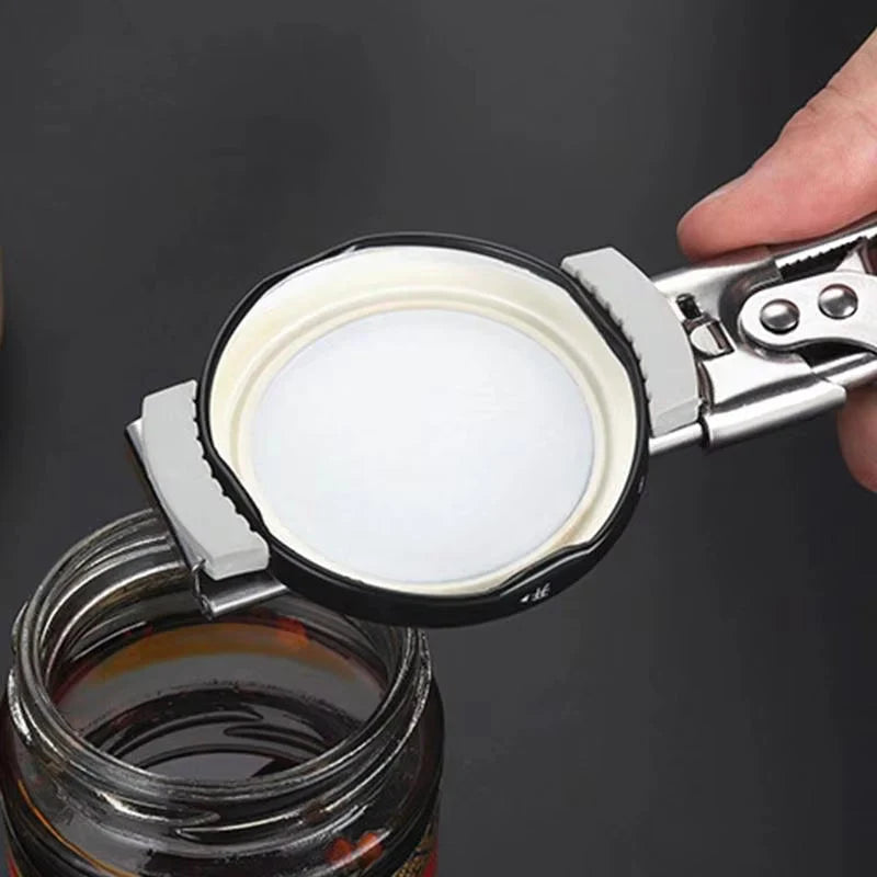 Jar Opener Adjustable Stainless Steel Rubber Grip For Lids 1–4 Inches