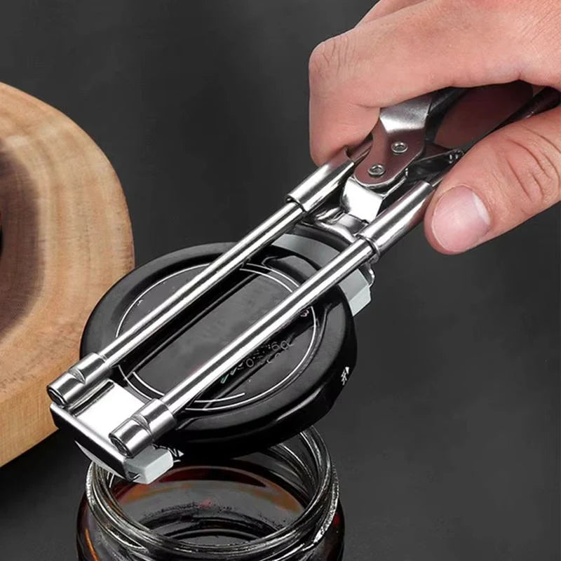 Jar Opener Adjustable Stainless Steel Rubber Grip For Lids 1–4 Inches