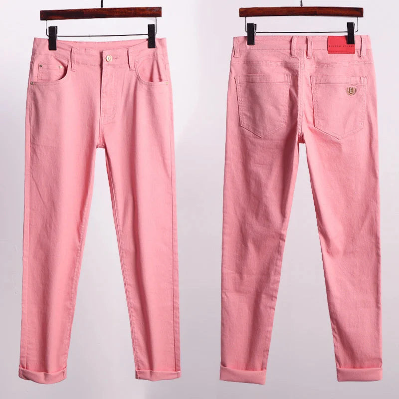 Jeans Slim Fit Straight Leg Stretch Denim