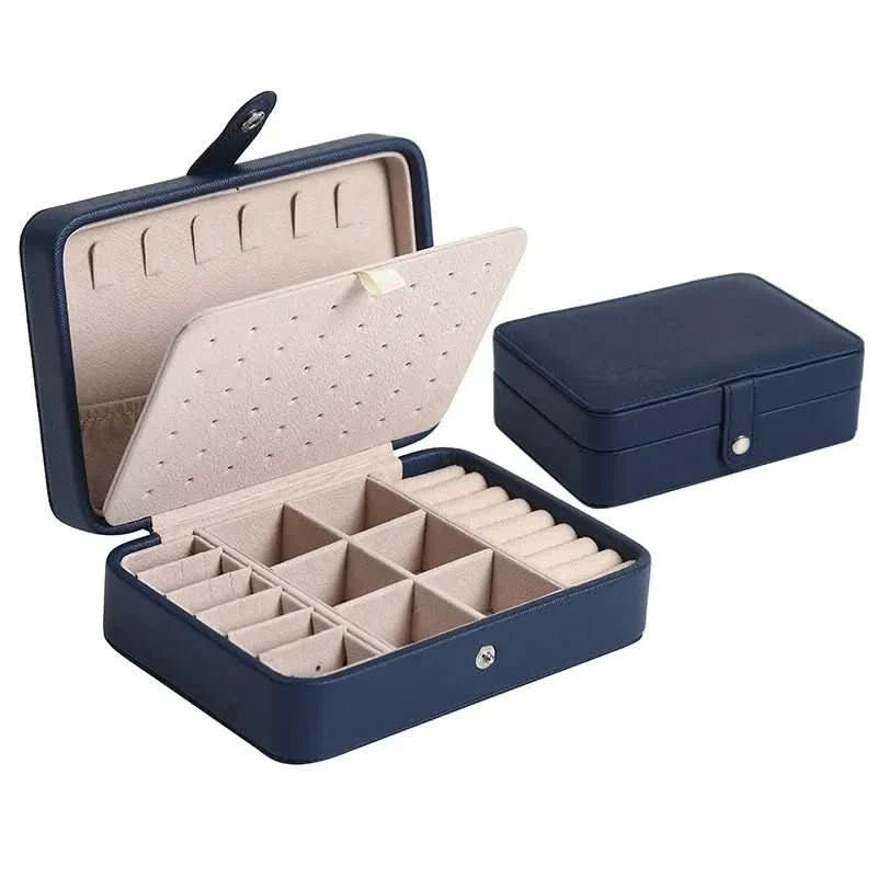 Jewelry Box Leather Magnetic Closure Ring & Earring Organizer