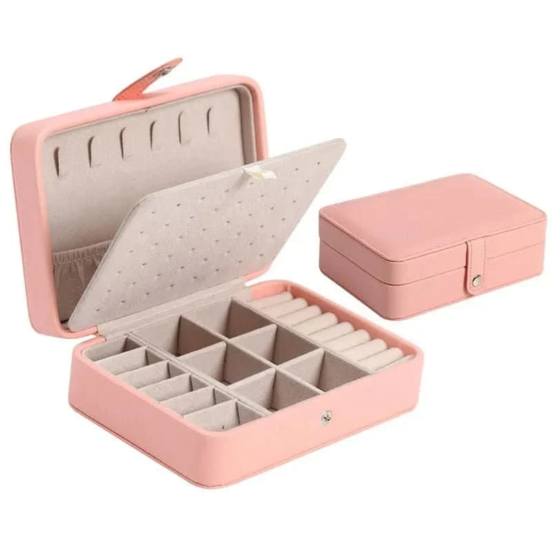 Jewelry Box Leather Magnetic Closure Ring & Earring Organizer
