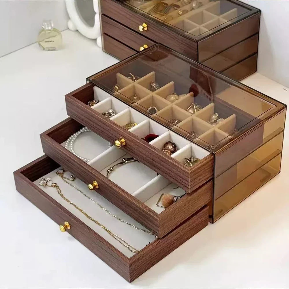 Jewelry Box Lined Drawers & Separate Compartments