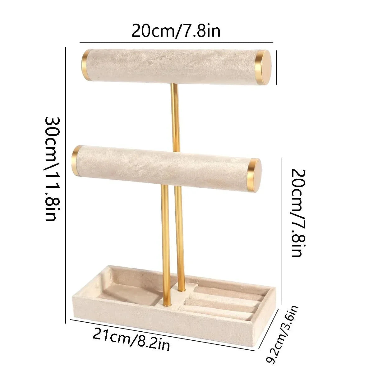 Jewelry Stand Metal Two-Tier Compact Organizer