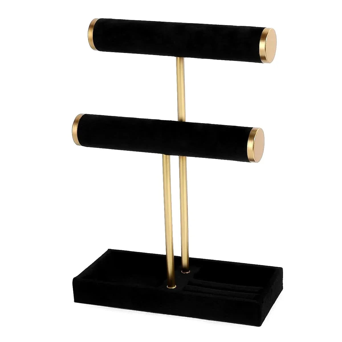 Jewelry Stand Metal Two-Tier Compact Organizer