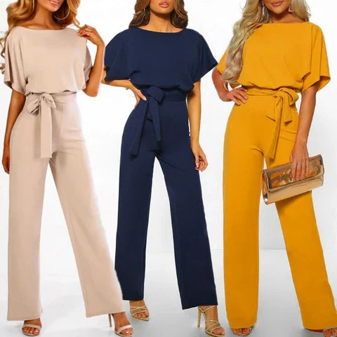 Jumpsuit Fitted Cotton Blend Wrinkle-Resistant Machine Washable