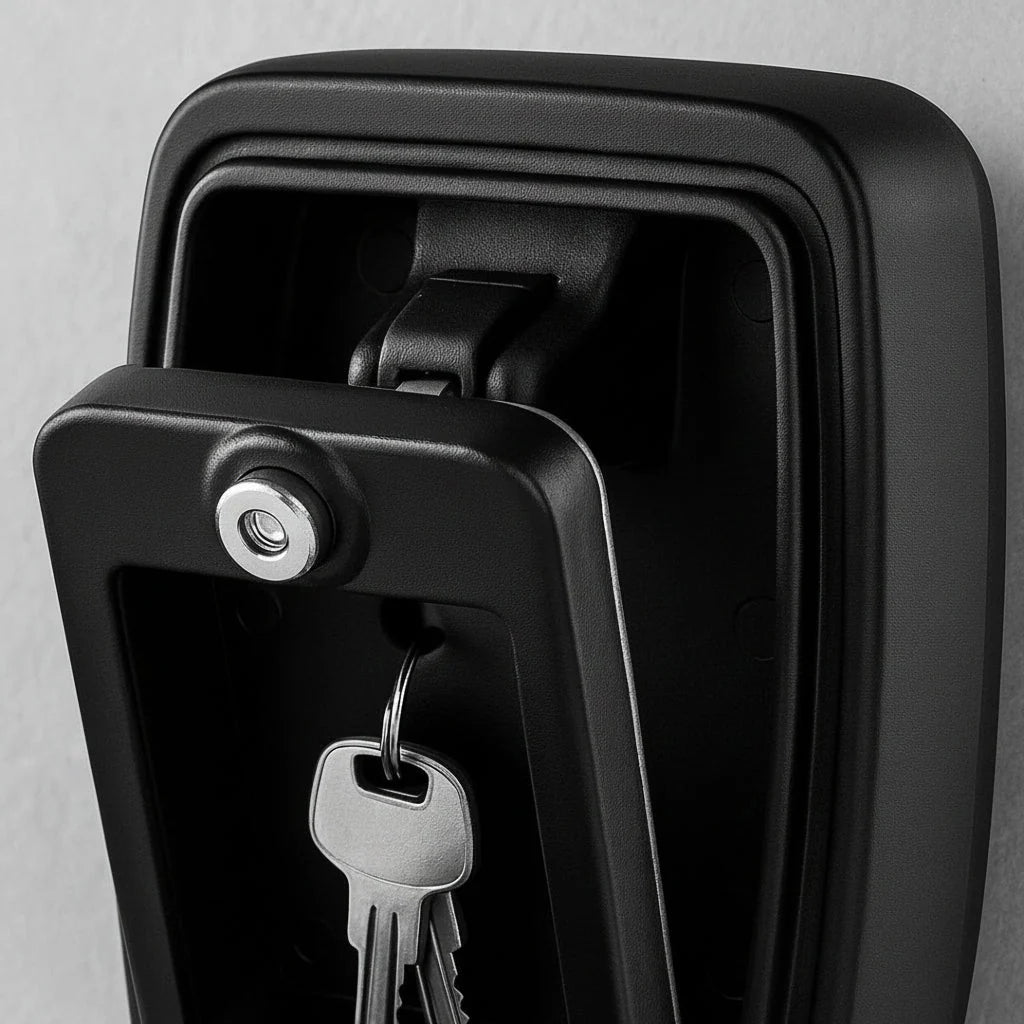 Key Lock Box Wall-Mounted Weather-Resistant 4-Wheel Combination