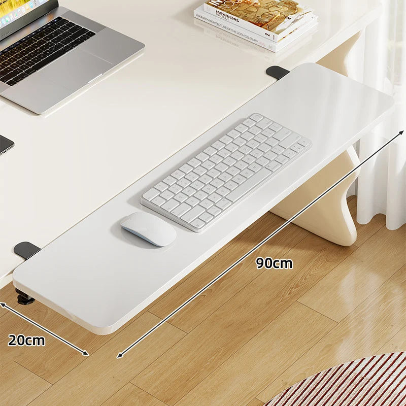 Keyboard Tray Bamboo Clamp-Mounted Pull-Out