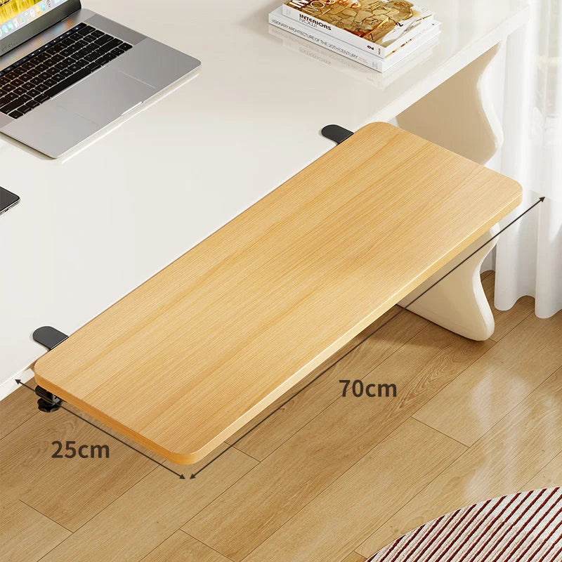 Keyboard Tray Bamboo Clamp-Mounted Pull-Out