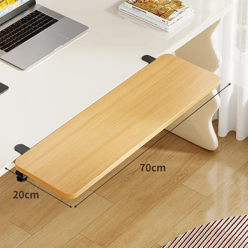 Keyboard Tray Bamboo Clamp-Mounted Pull-Out
