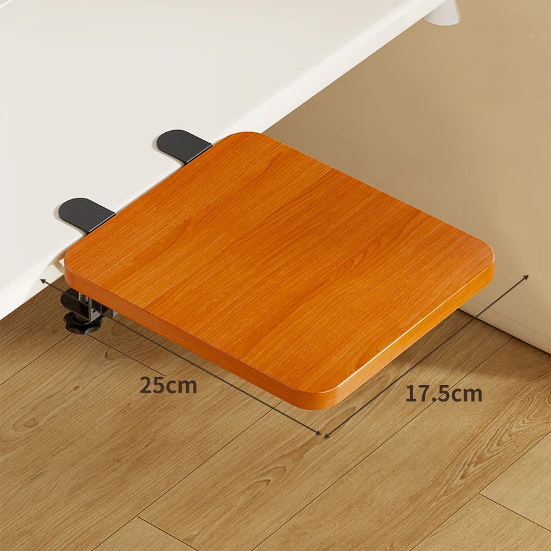 Keyboard Tray Bamboo Clamp-Mounted Pull-Out