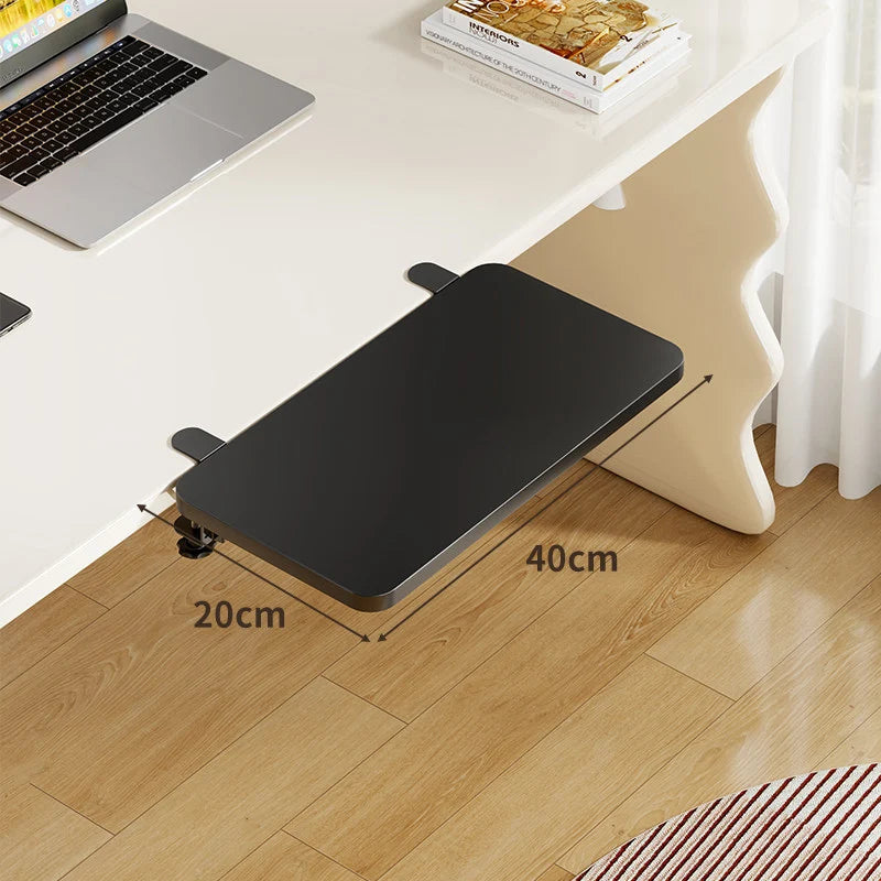Keyboard Tray Bamboo Clamp-Mounted Pull-Out