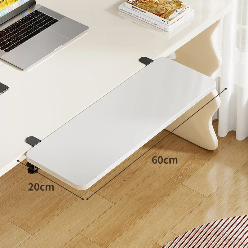 Keyboard Tray Bamboo Clamp-Mounted Pull-Out