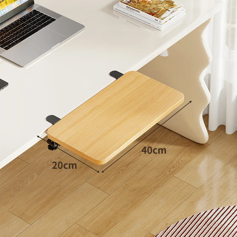 Keyboard Tray Bamboo Clamp-Mounted Pull-Out