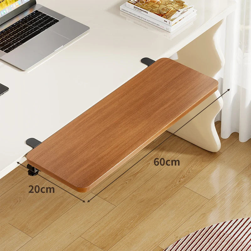 Keyboard Tray Bamboo Clamp-Mounted Pull-Out