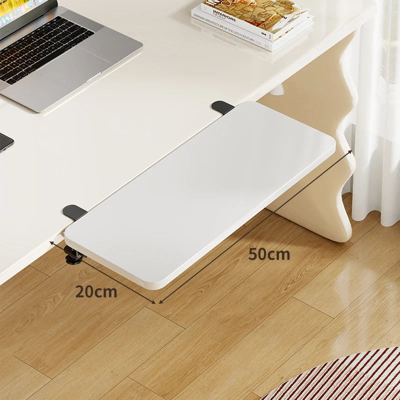 Keyboard Tray Bamboo Clamp-Mounted Pull-Out