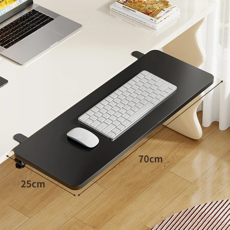 Keyboard Tray Bamboo Clamp-Mounted Pull-Out