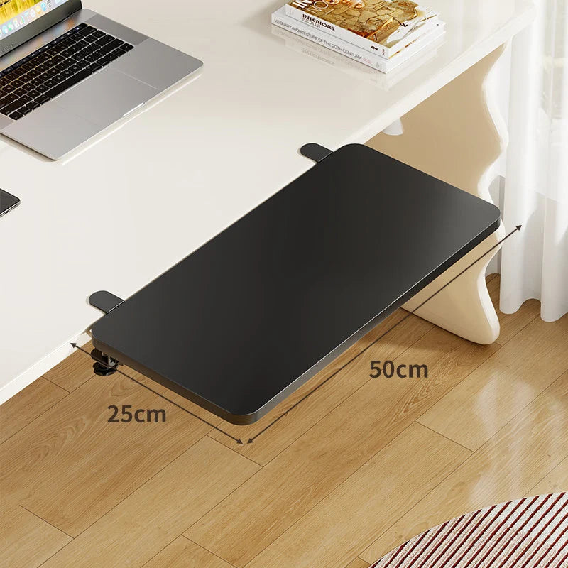 Keyboard Tray Bamboo Clamp-Mounted Pull-Out