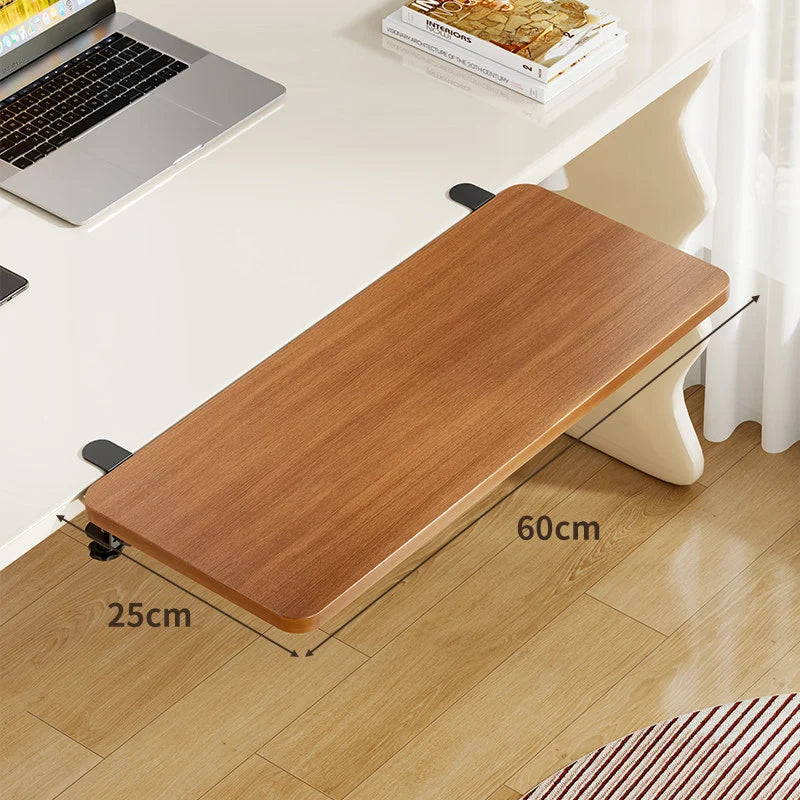 Keyboard Tray Bamboo Clamp-Mounted Pull-Out