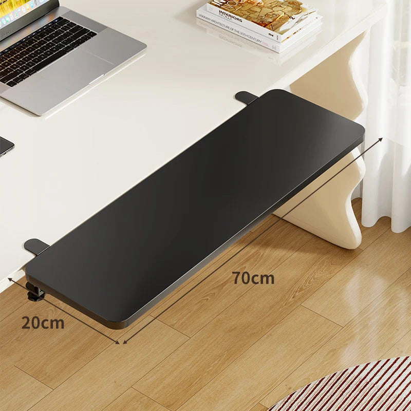 Keyboard Tray Bamboo Clamp-Mounted Pull-Out