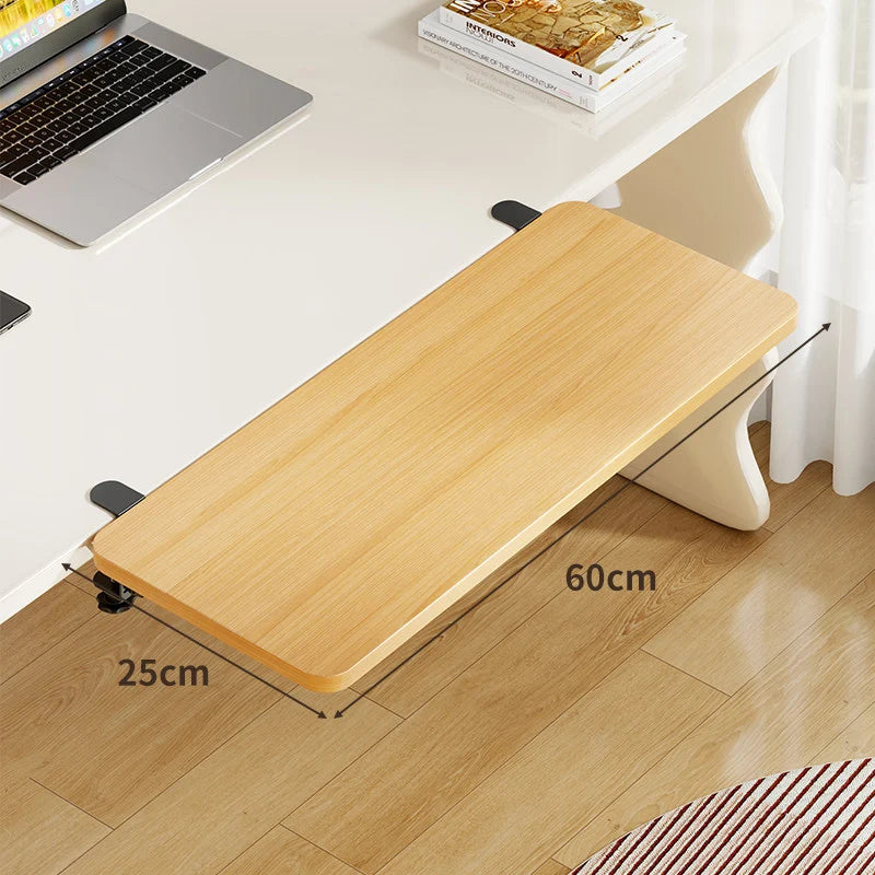 Keyboard Tray Bamboo Clamp-Mounted Pull-Out