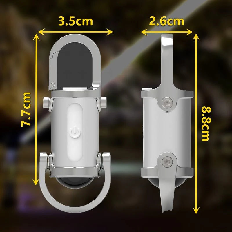 Keychain Flashlight 1200 Lumens Dual Light Power Bank Splash-Resistant