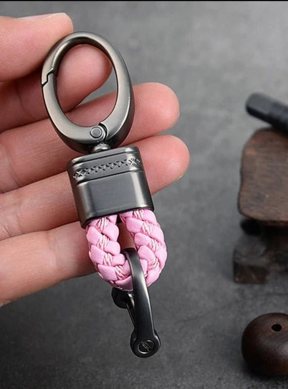 Keychain Lanyard Woven Loop Metal Key Ring for Neck or Belt Carrying