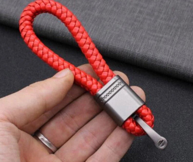 Keychain Lanyard Woven Loop Metal Key Ring for Neck or Belt Carrying