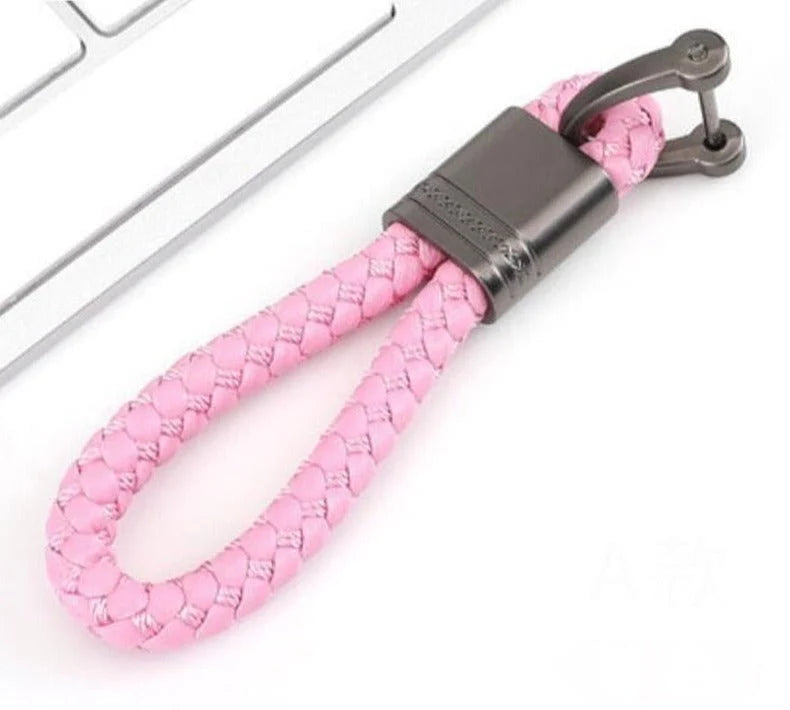Keychain Lanyard Woven Loop Metal Key Ring for Neck or Belt Carrying