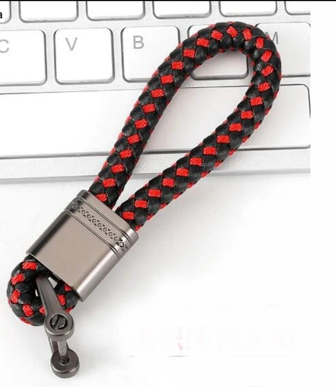 Keychain Lanyard Woven Loop Metal Key Ring for Neck or Belt Carrying