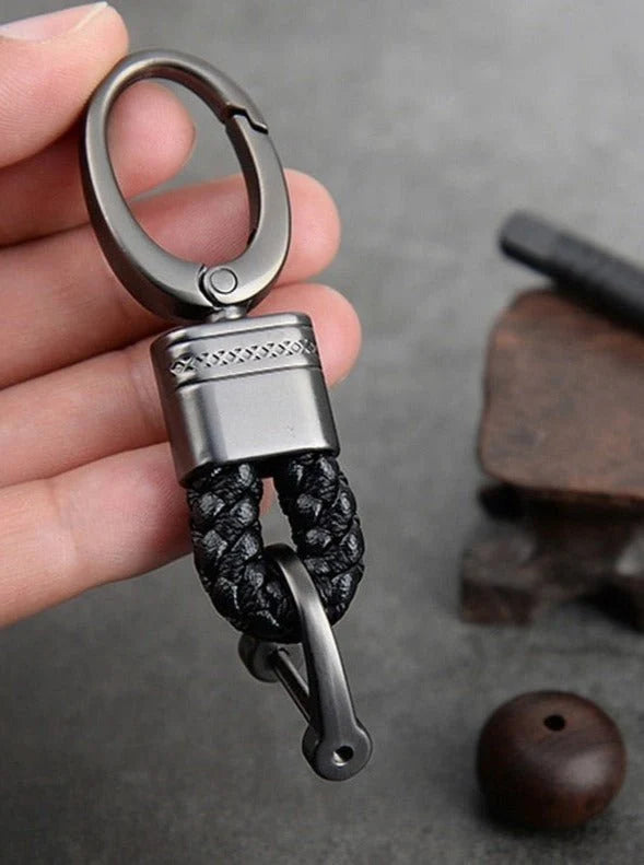 Keychain Lanyard Woven Loop Metal Key Ring for Neck or Belt Carrying