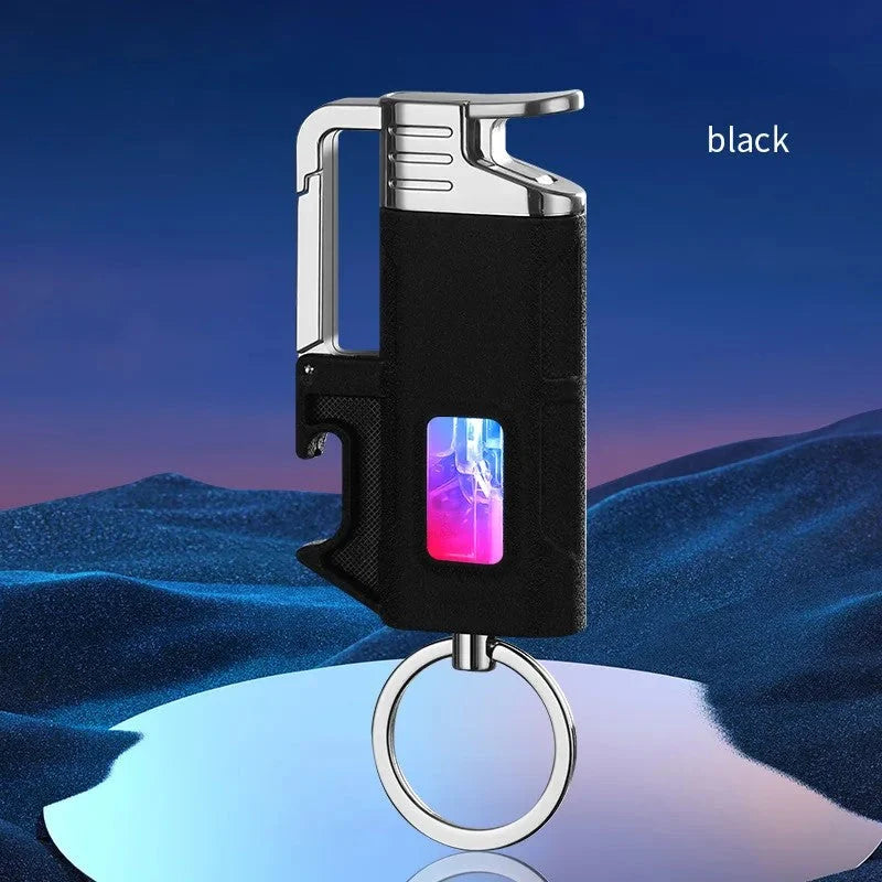 Keychain Lighter Windproof Built-In Bottle Opener