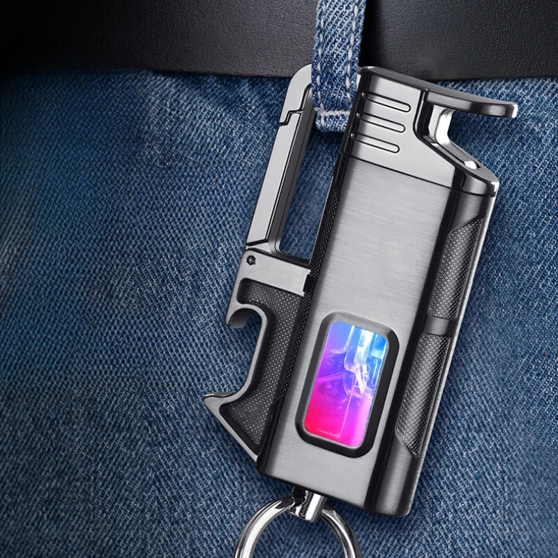 Keychain Lighter Windproof Built-In Bottle Opener