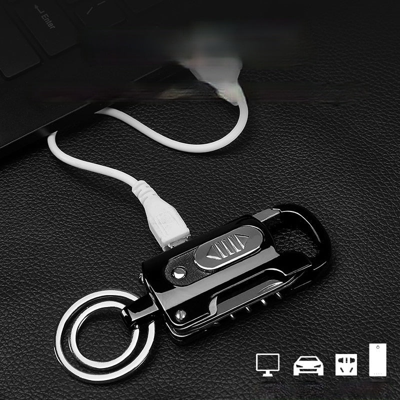 Keychain Lighter Windproof USB Rechargeable Multi-Tool